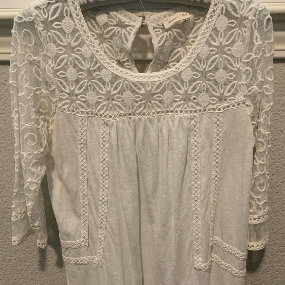 Anthropologie “Meadow Rue” Top “S” Off-White 100% cotton